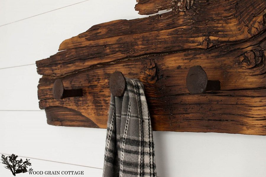 Homemade Wood and railroad spike cottage