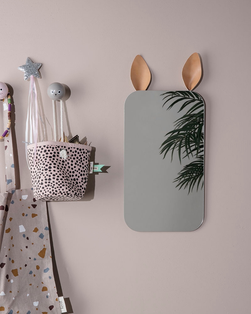 Kids' mirror with rabbit ears