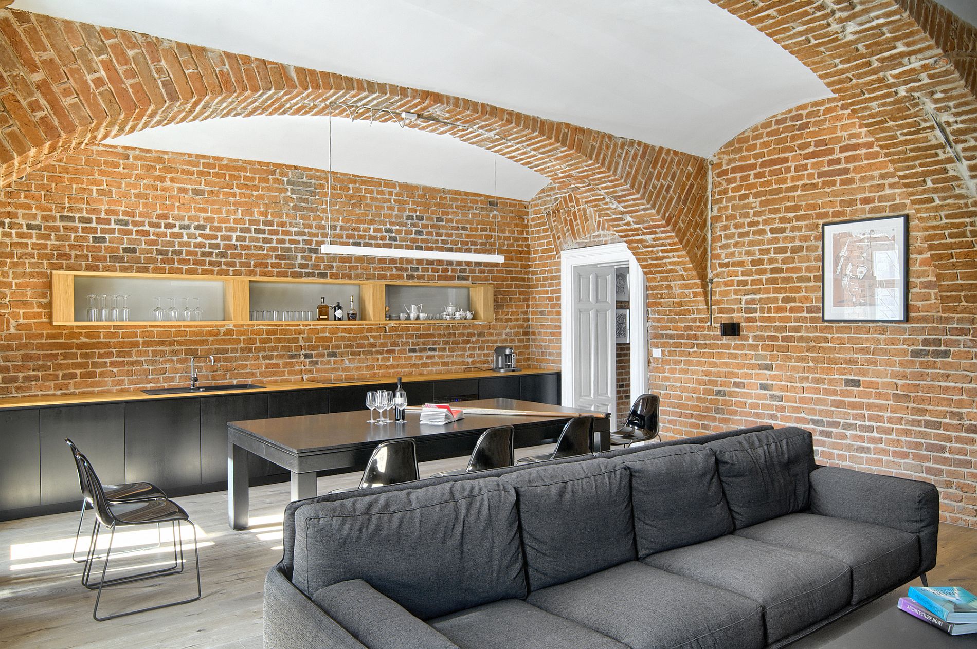 Kitchen-dining-area-and-living-of-the-100-square-meter-apartment-in-Maribor-Slovenia