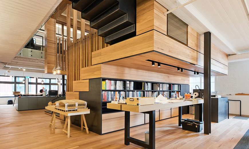 Box-Style Events Space with Tiered Seating Defines This Office!
