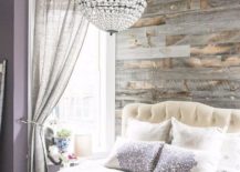 Modern-bedroom-with-a-reclaimed-wood-accent-wall-and-chandelier-217x155