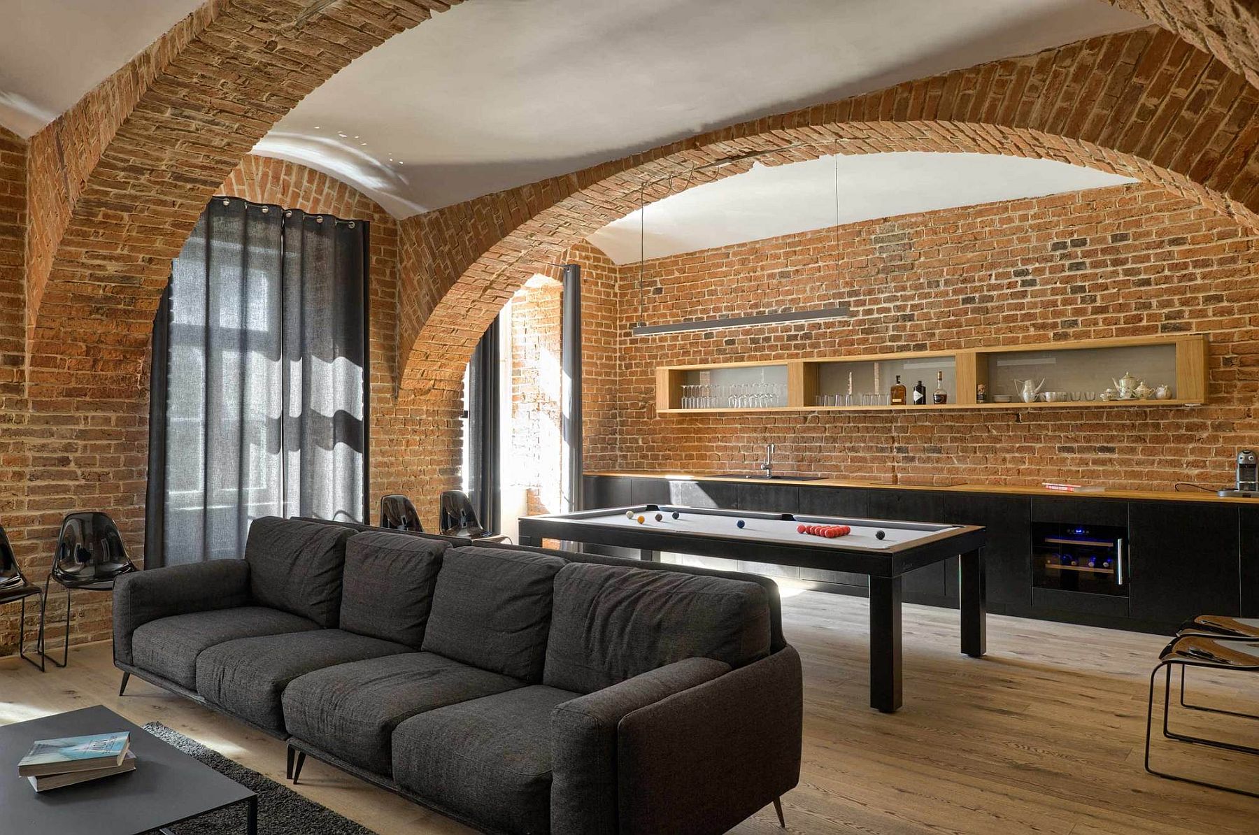 Modern Apartment of a Football Player Celebrates the Beauty of Brick ...