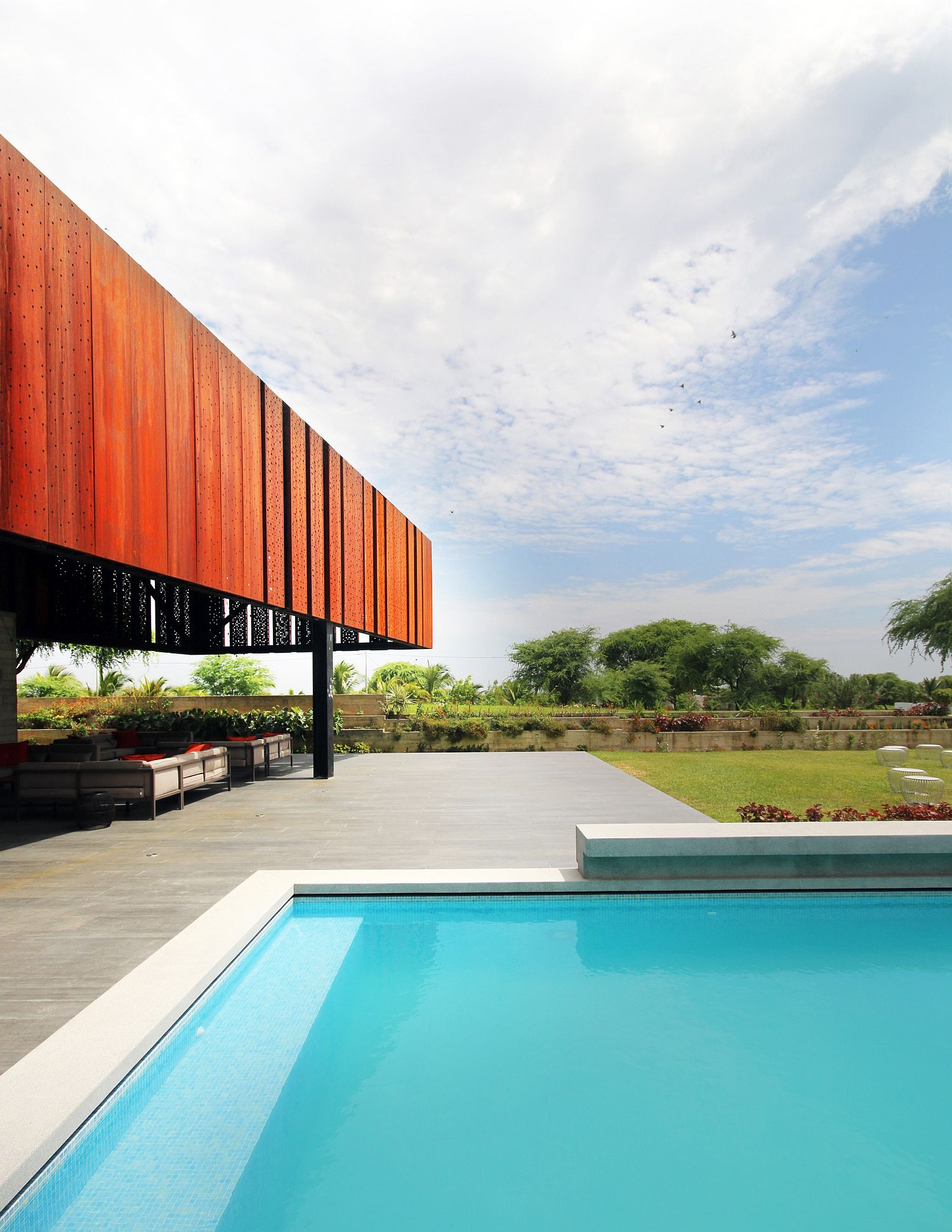 Pool area and outdoor ranch at the Peruvian holiday home