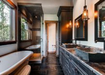 Rustic-wooden-vanity-with-granite-countertop-and-stone-sinks-217x155