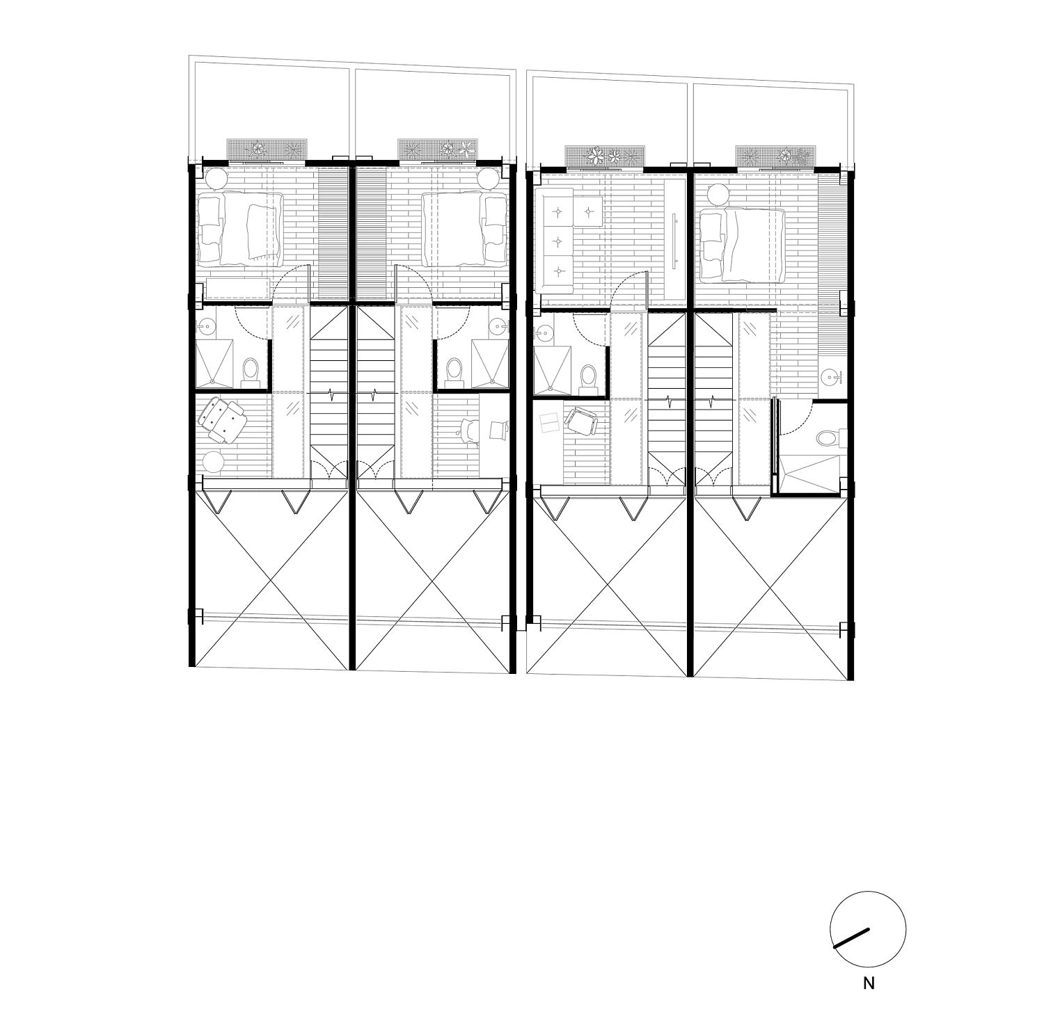 Second-level-floor-plan-of-Townhouses-Hipódromo