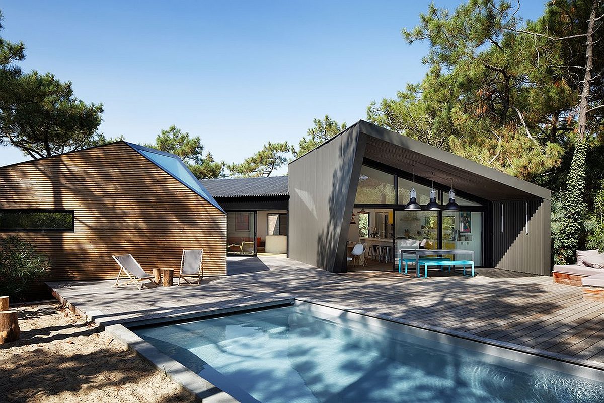 Series of individual units with sculptural style create a fabulous holiday home