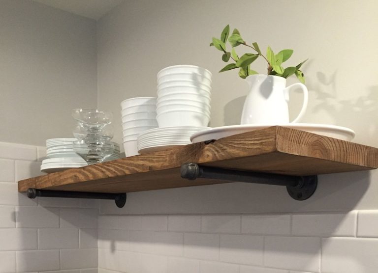 rustic kitchen wall shelves