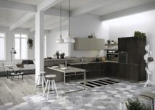 Space-savvy-kitchen-composition-with-slim-breakfast-bench-and-hexagonal-tiles-217x155