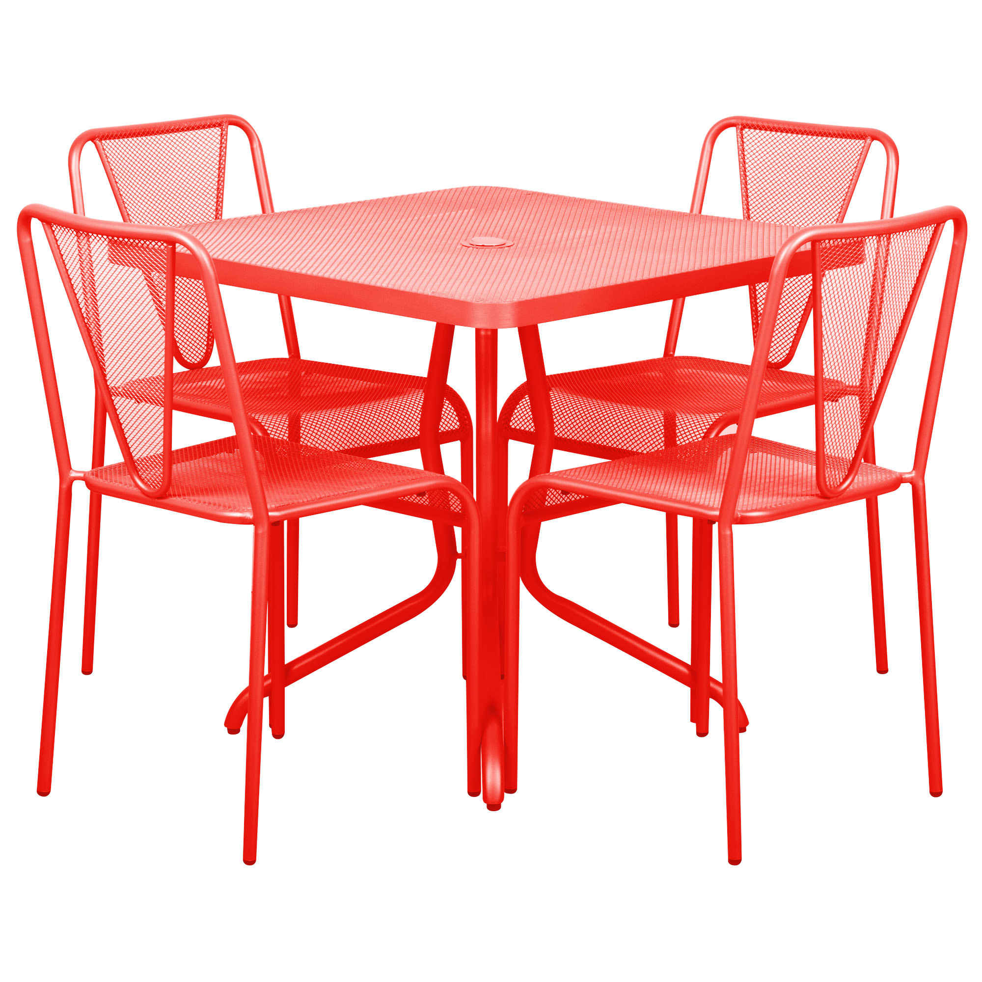 Steel dining table in grenadine