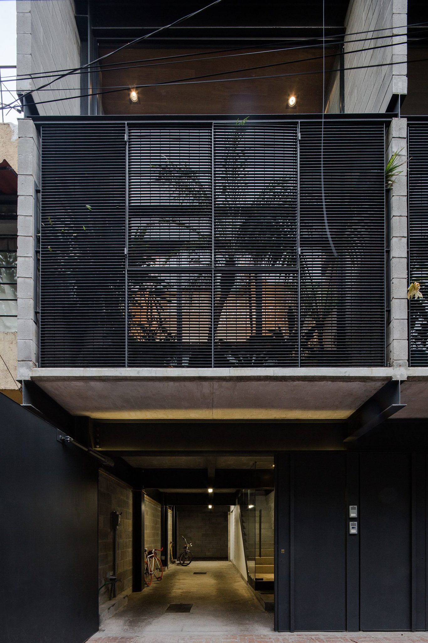 Street facade of the townhouse offers complete privacy