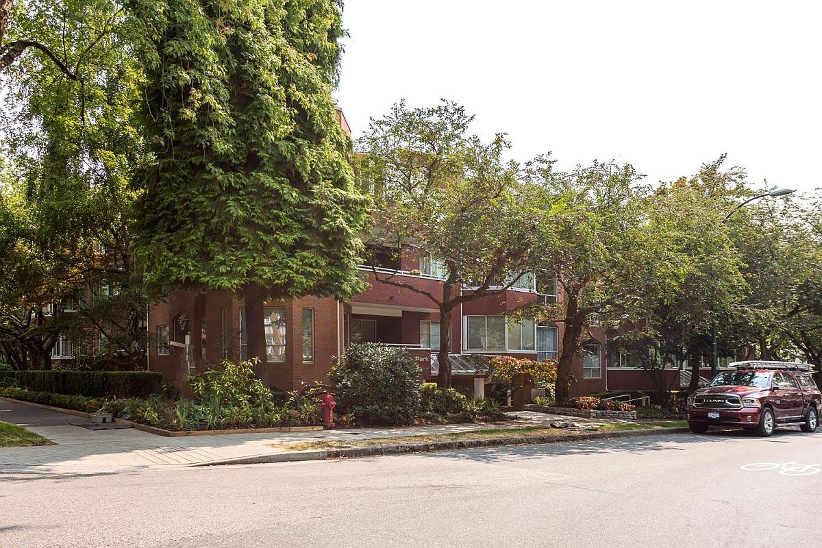 Street view of the revamped modern condo in Vancouver