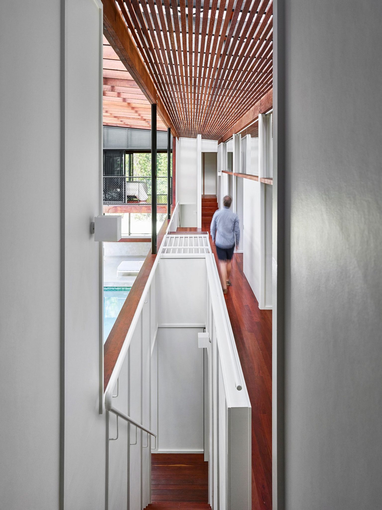 Sweeping corridors and light-filled interior of the Aussie home