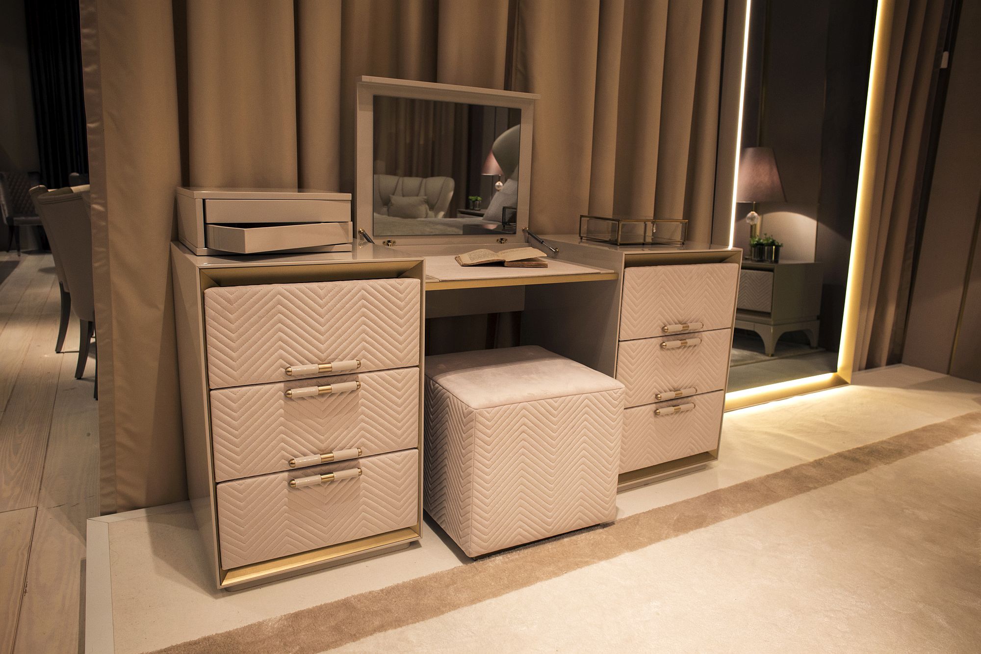 dresser and makeup vanity combo