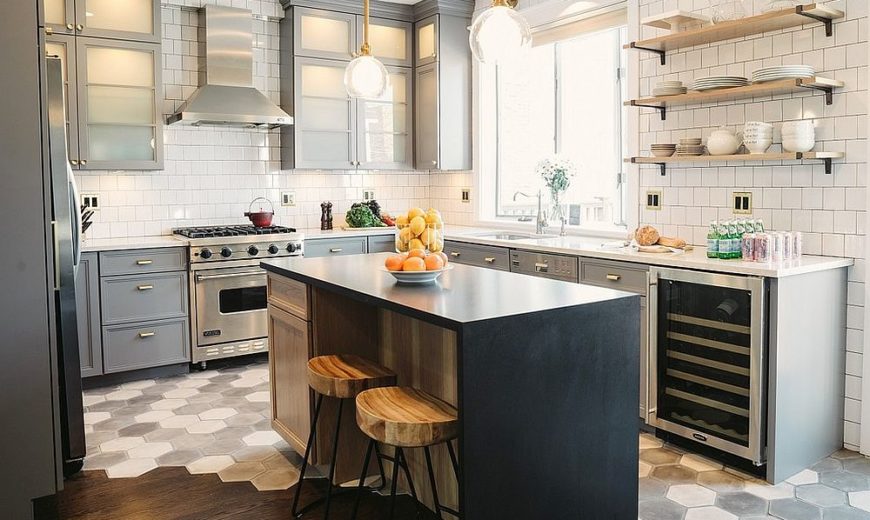 Gorgeous Geo Flair: 10 Trendy Kitchens with Hexagonal Tiles