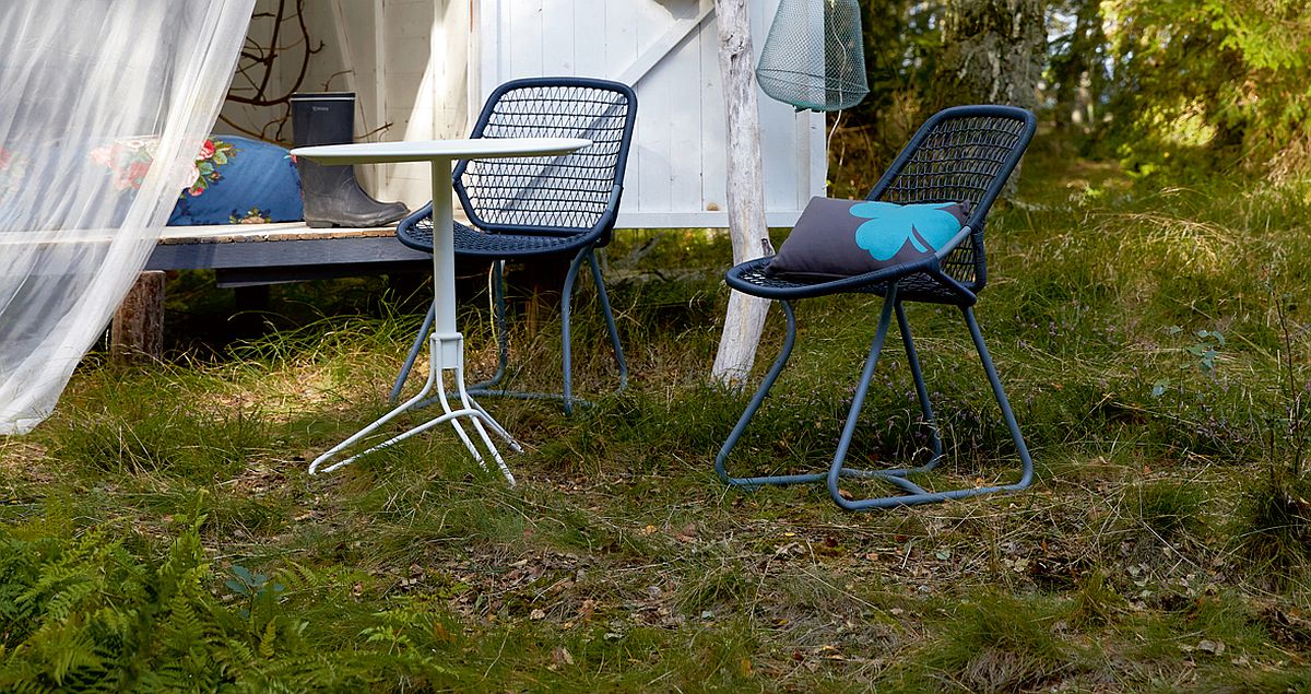 Trefle Cushions in gray and blue