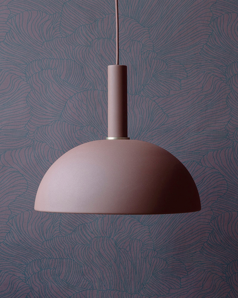 Berry-toned wallpaper from ferm LIVING