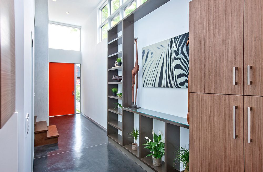 Colorful allure of the orange door captures your attention instantly