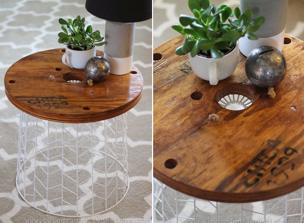DIY-accent-table-with-wiry-metallic-base