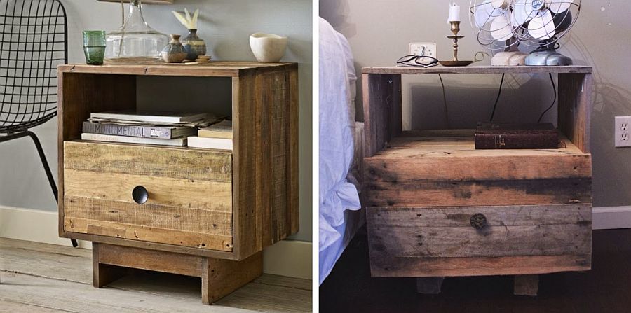 DIY nightstand inspired by West Elm Pallet Wood Nightstand