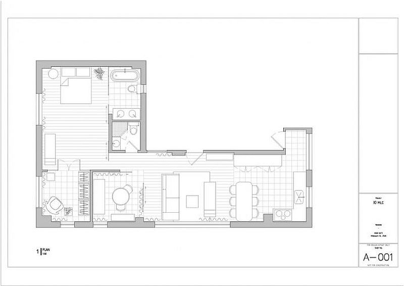 Floor plan of the revamped apartment in Hong Kong
