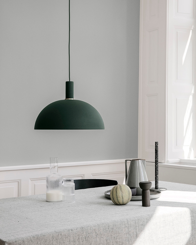 Grey meets green in a table setting from ferm LIVING