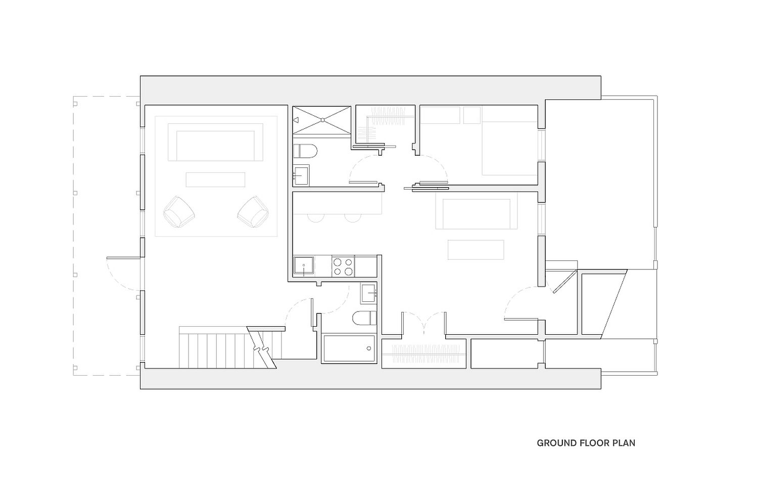 Ground floor plan of Lorimer Street Townhouse