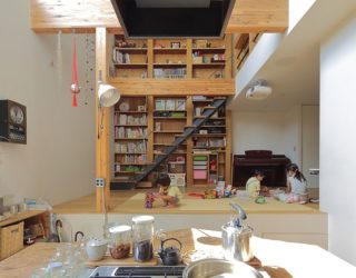 Space-Conscious Japanese Family Home in Wood and Concrete