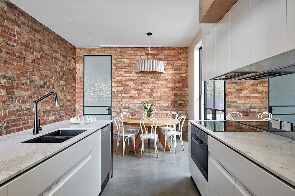 Modern-kitchen-with-brick-walls-and-space-savvy-arrangement
