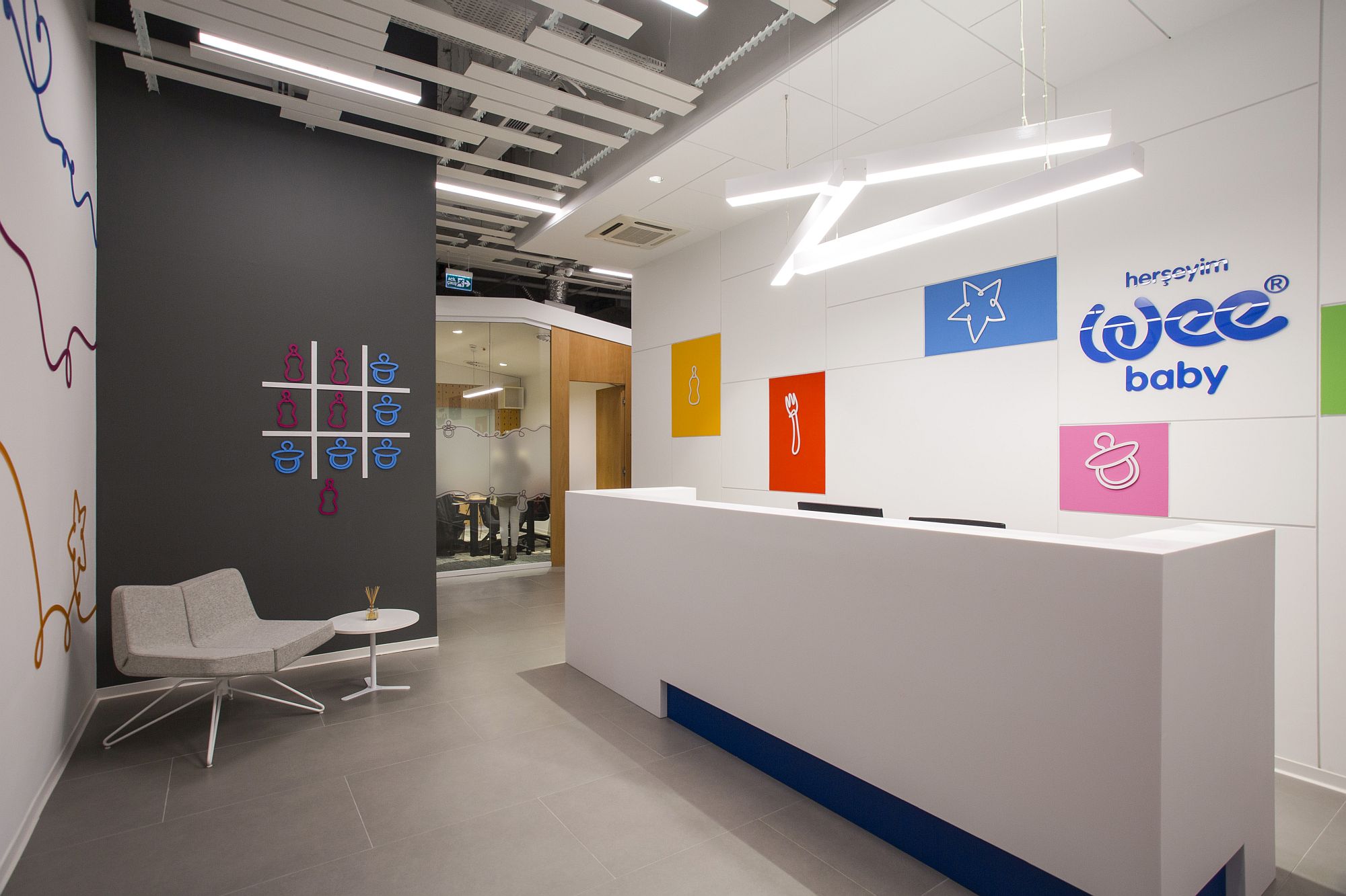 Modern office and reception desk of Wee Baby in Istanbul