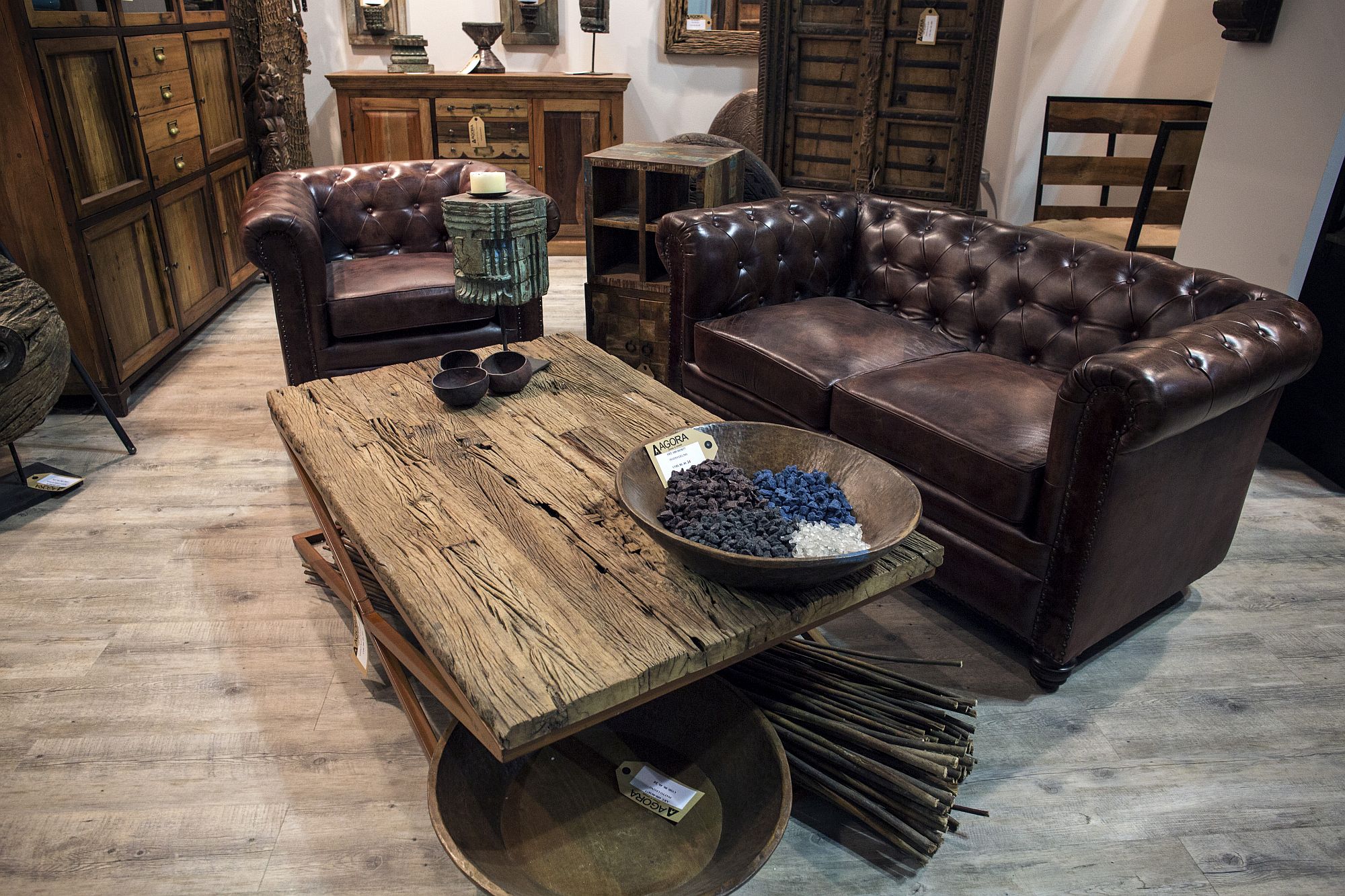 Natural slab of wood turned into a cool coffee table