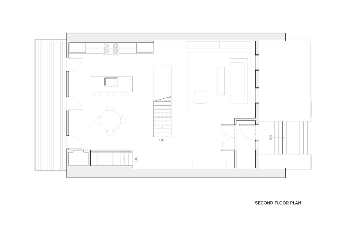 Parlor level floor plan of revamped Brooklyn townhouse