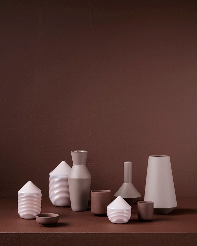 Rosy hues featured on vases from ferm LIVING