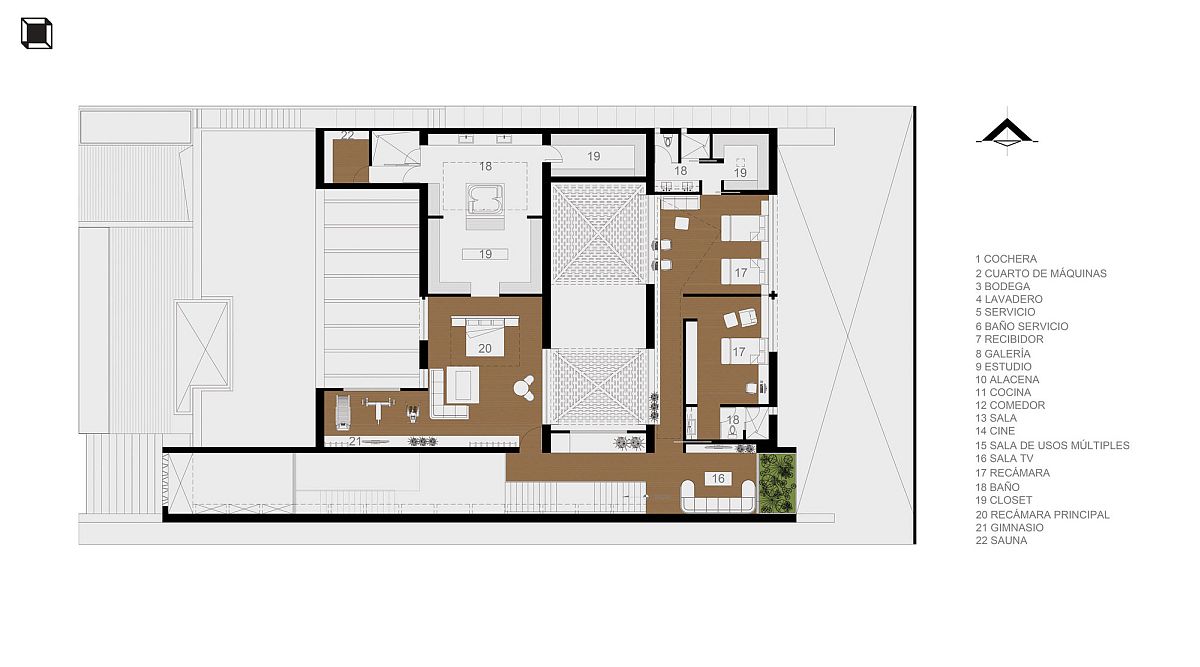 Second level floor plan with bedrooms