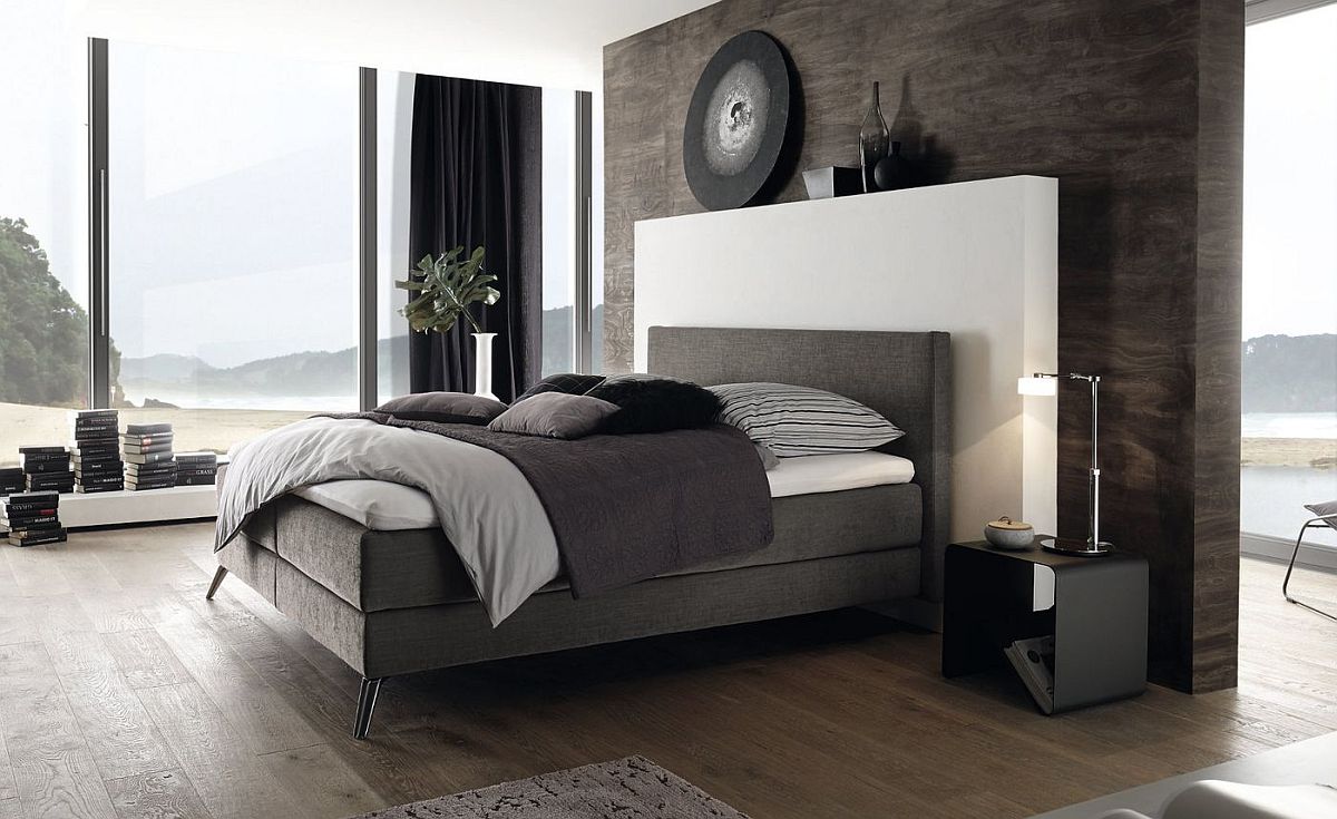 Space-savvy and elegant contemporary bed also offers ample comfort