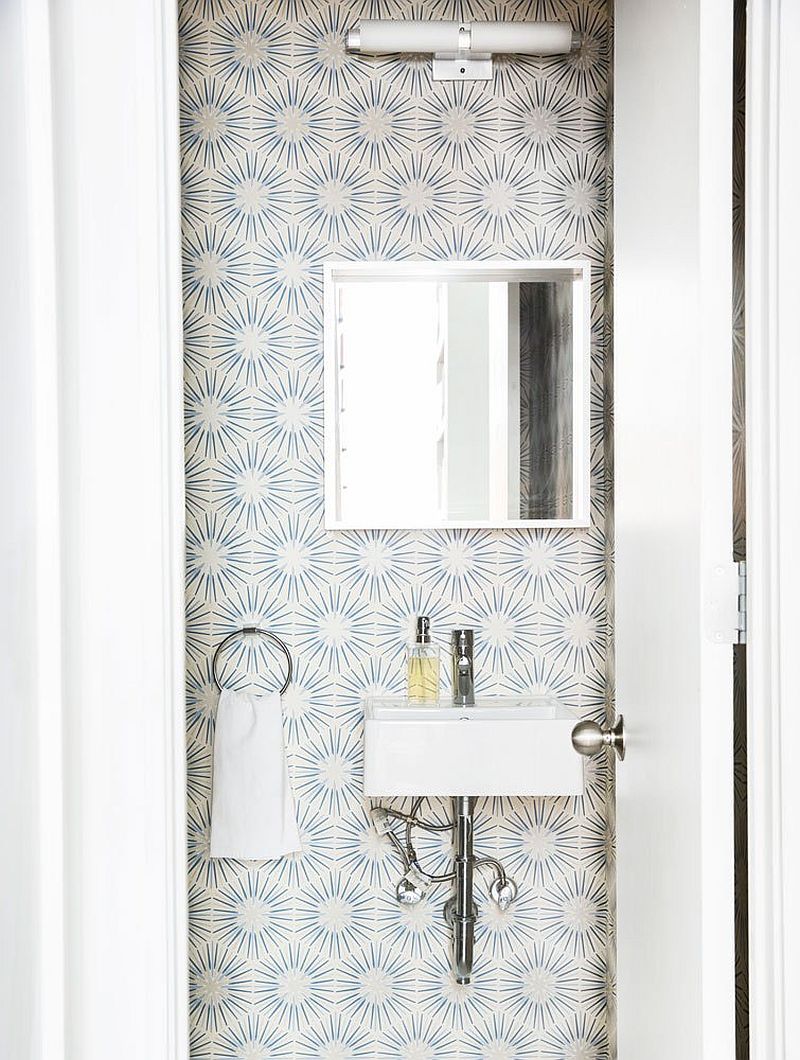 Tiles bring pattern to the bathroom in white