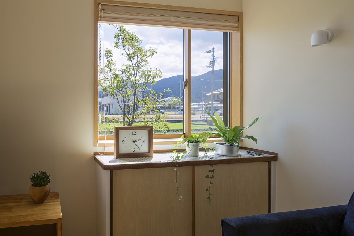 White and wood interior of the modern Japanese home