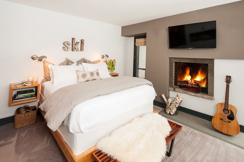 Bedroom fireplace is a great way to add warnth and romantic charm to the space