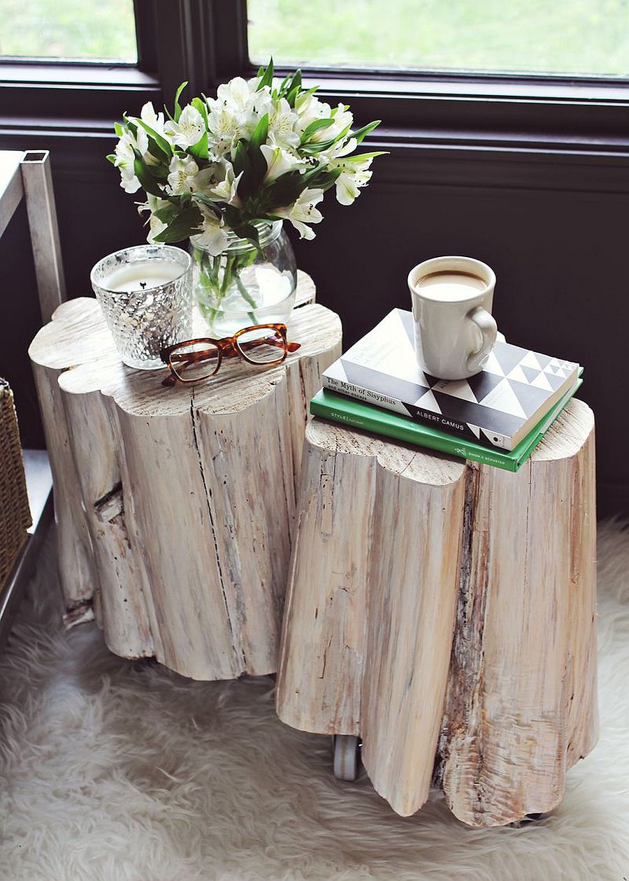 Chic and modern DIY side tables on wheels