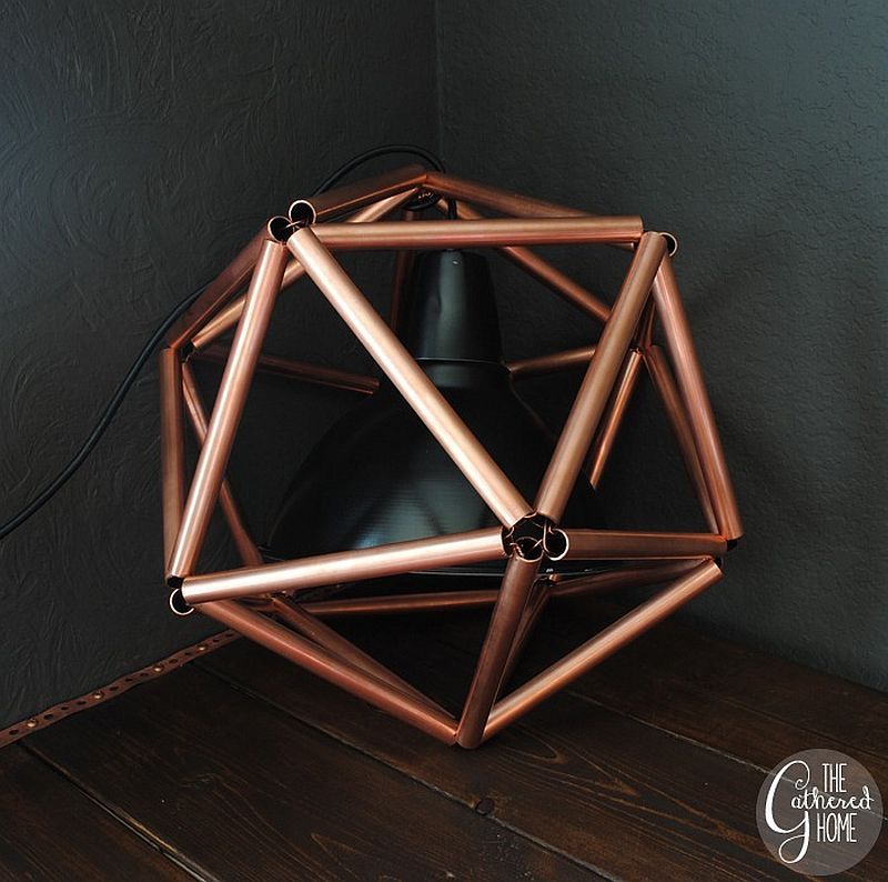 Closer look at the DIY Copper Pipe Icosahedron pendant