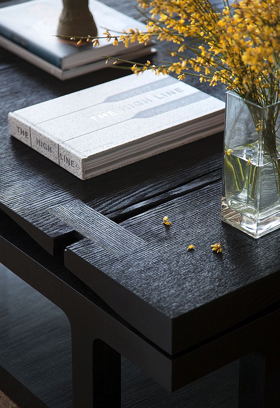 Closer look at the custom coffee table crafted for the W Residence in Austin