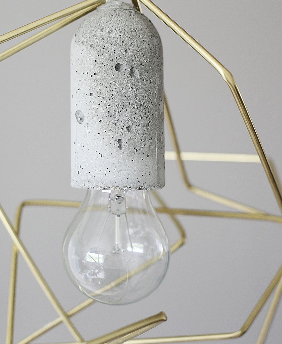 Concrete and metal DIY pendant