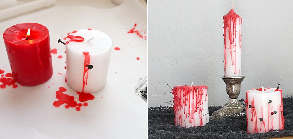 DIY Halloween Bleeding Candles are super-easy to craft