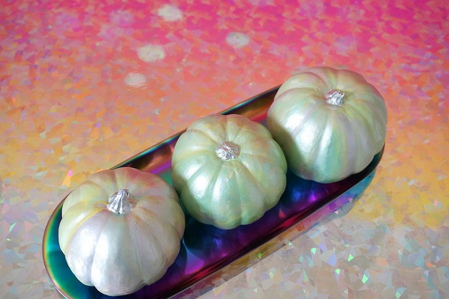 DIY iridescent pumpkins