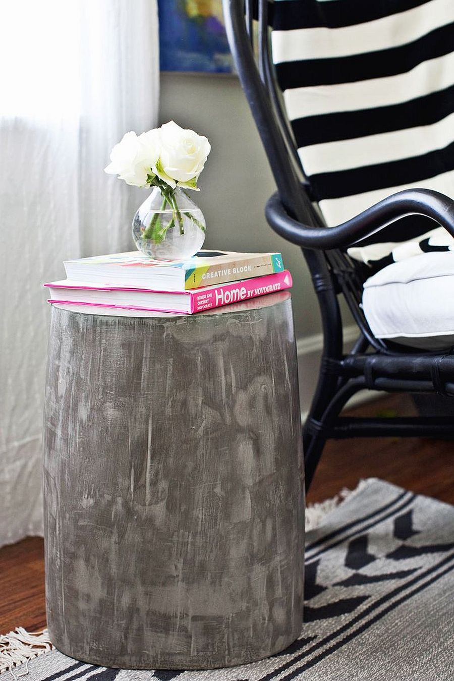 DIY lightweight concrete side table