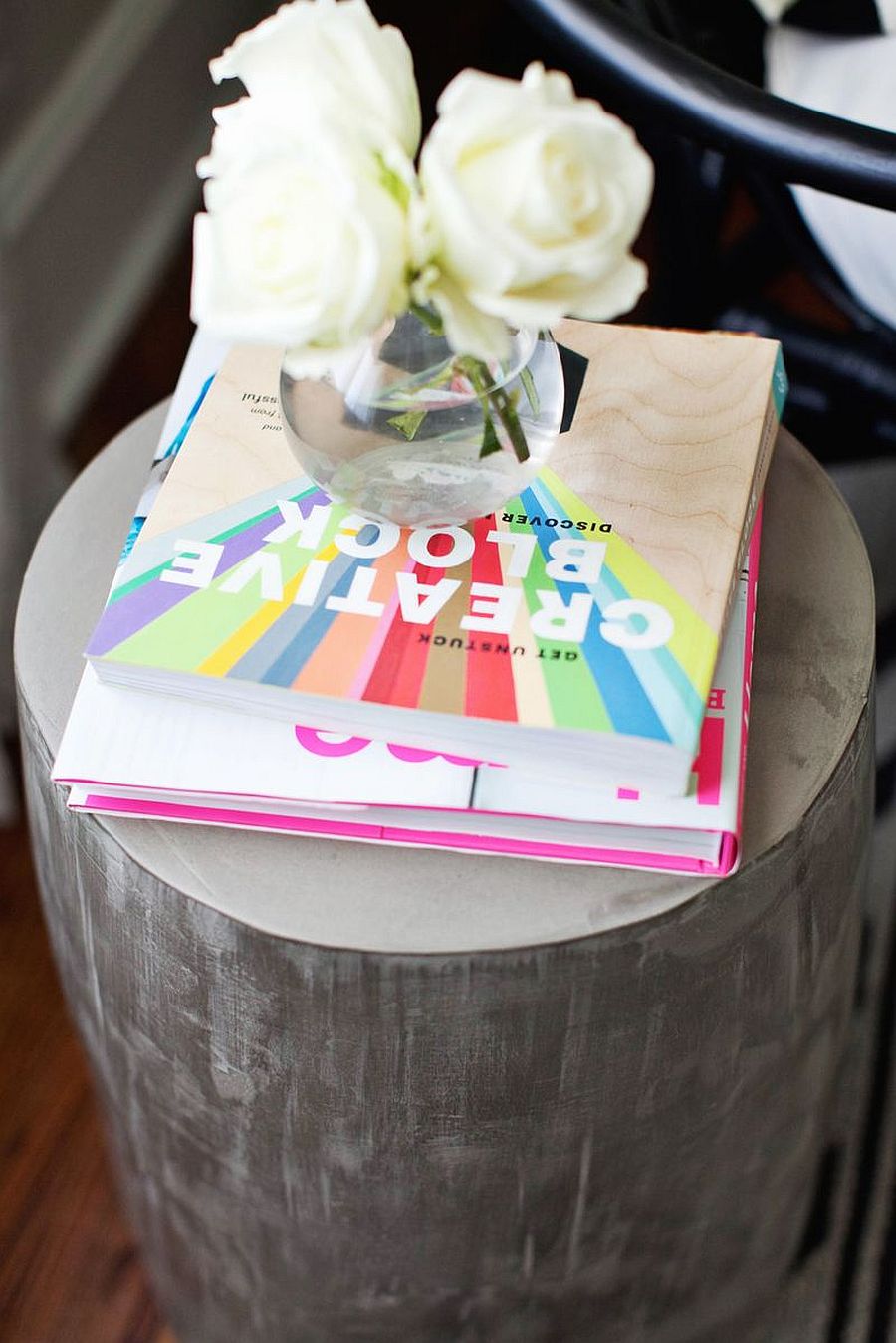 Decorating the gorgeous cement side table