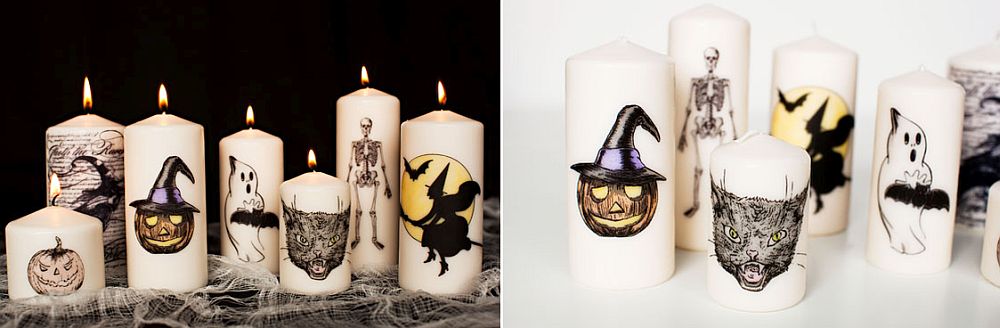 Decorative Halloween Candles with fun motifs