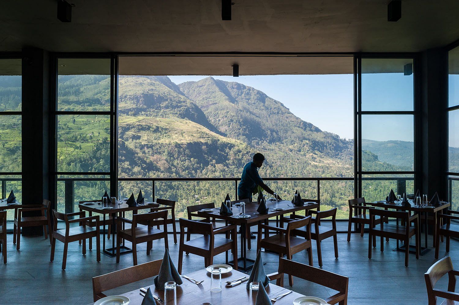 Dreamy restaurant at the Hotel by the Waterfalls in Sri Lanka