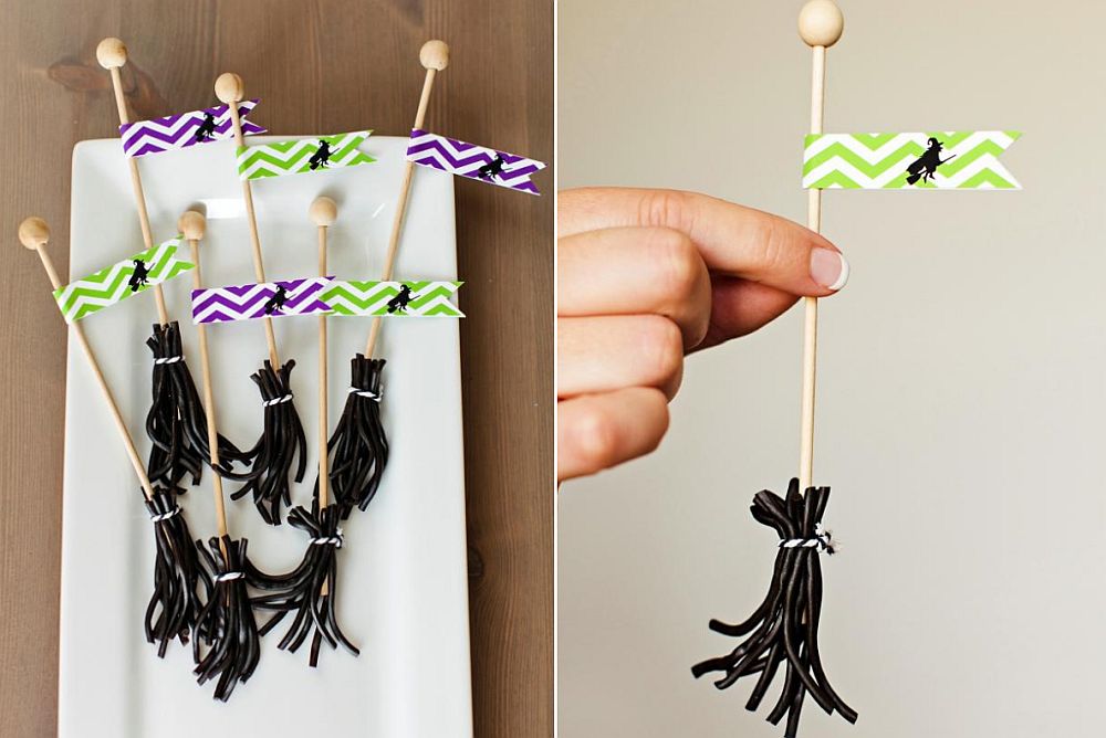 Elegant homemade Licorice Broomsticks - Kids' Crafts