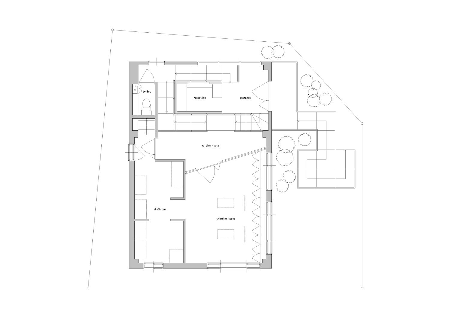 Floor plan of Dog salon with simple, uncomplicated design