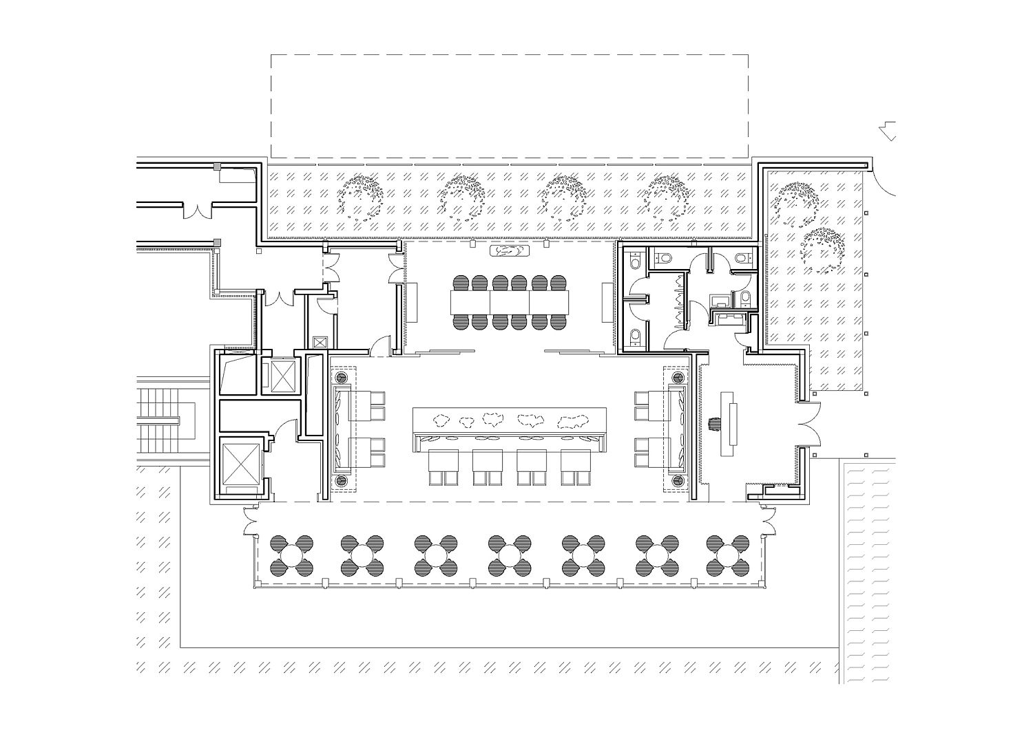 Floor plan of the Modern Tea House in China